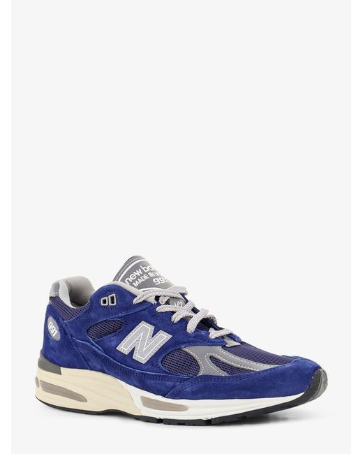 New Balance Blue 991 Suede Sneakers With Side Logo for men