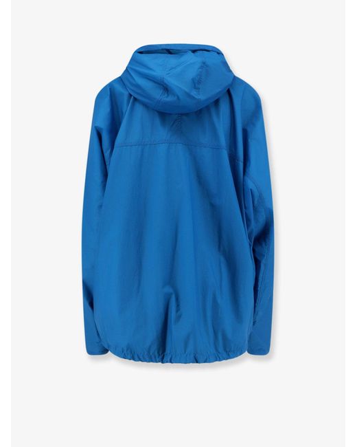 Loewe Blue Anorak Technical Fabric Windbreaker With Embroidered Anagram Logo for men
