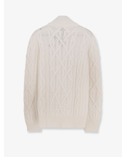 Boss White Harpreno Virgin Wool And Cashmere Sweater for men