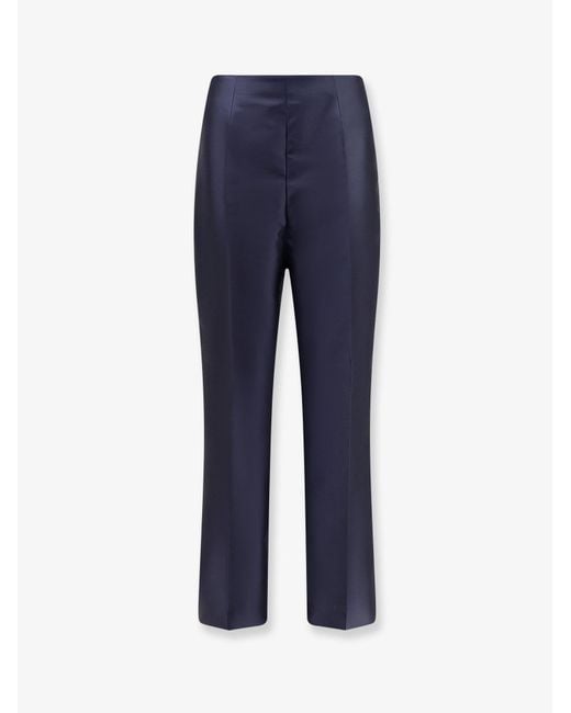 Alberta Ferretti Blue Mikado Trousers