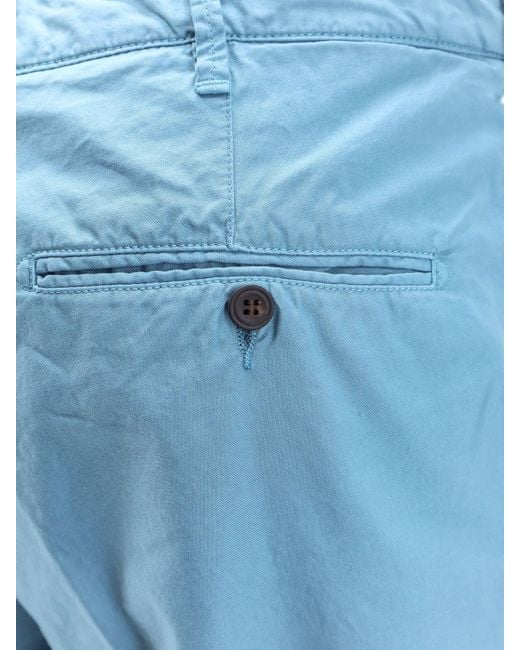 NUGNES 1920 Blue Regular Fit Cotton Shorts for men