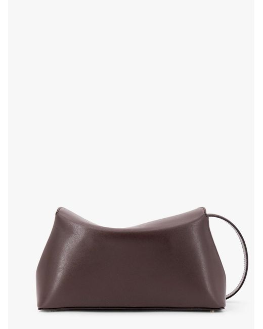 Totême Brown T-Lock Clutch Leather Crossbody Bag