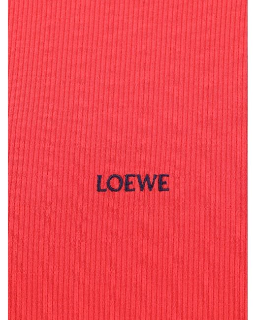 Loewe Cotton Tank Top With All-Over Embroidered Logo Lettering