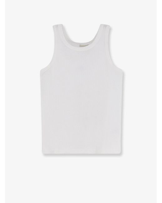 Walk In Paris White Cotton Blend Tank Top for men