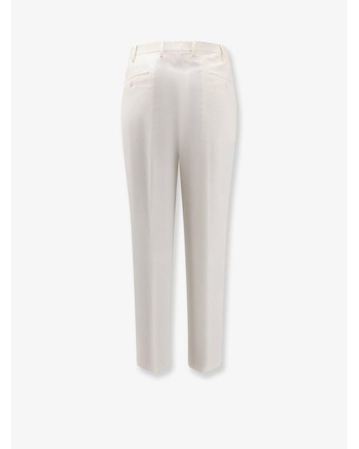 Corneliani White Virgin Wool Trousers for men