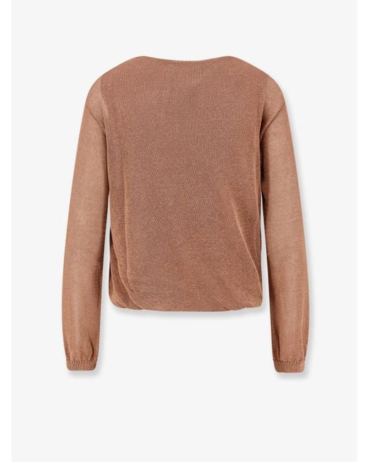 Semicouture Brown Cotton Sweater