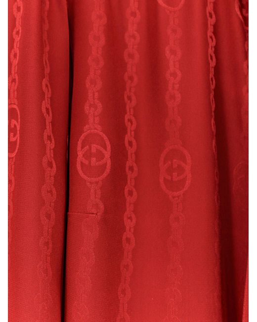 Gucci Red Silk Shirt With Bow