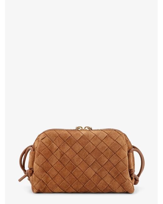 Bottega Veneta Brown Pochette Concert Suede Crossbody Bag