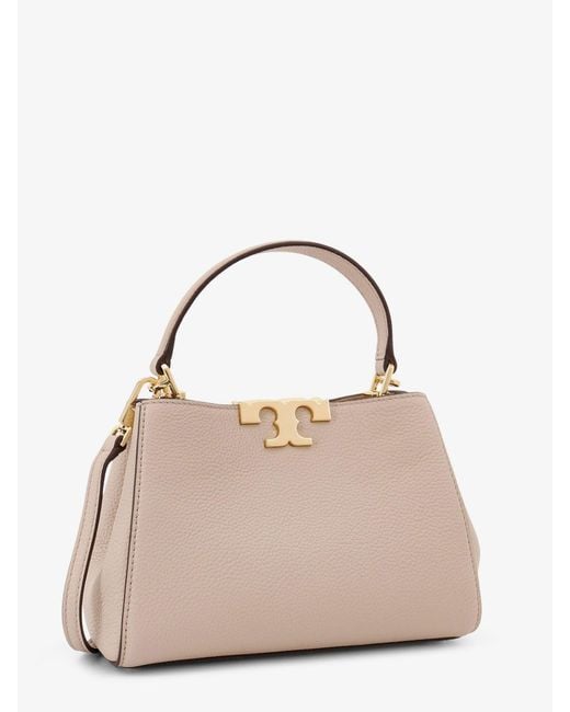 Tory Burch Natural Eleanor Pebbled Mini Satchel Crossbody Bag