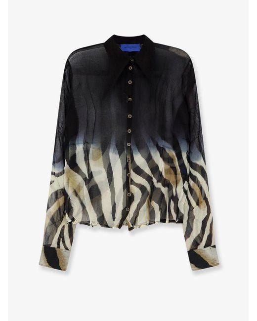 Mes Demoiselles Black Viscose Shirt With Zebra Print