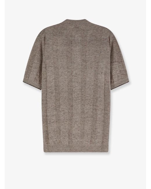 Brunello Cucinelli Gray Sweater Linen-Cotton for men