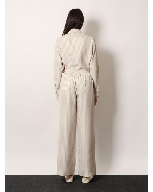 Rohe Natural Silk Striped Trousers