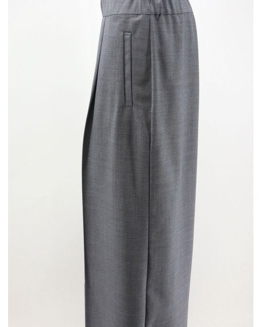 Semicouture Gray Virgin Wool Blend Trousers