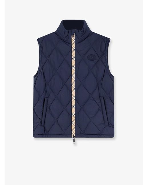 Burberry Blue Acresford Sleeveless Padded And Quilted Jacket for men