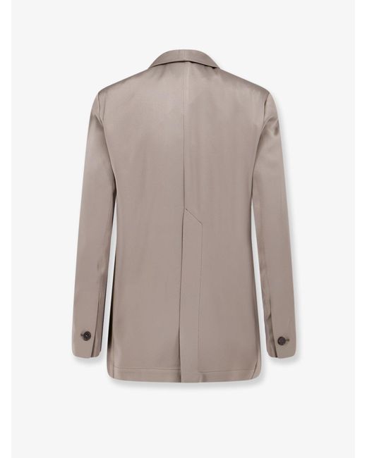 Alysi Natural Single-Breasted Satin Blazer