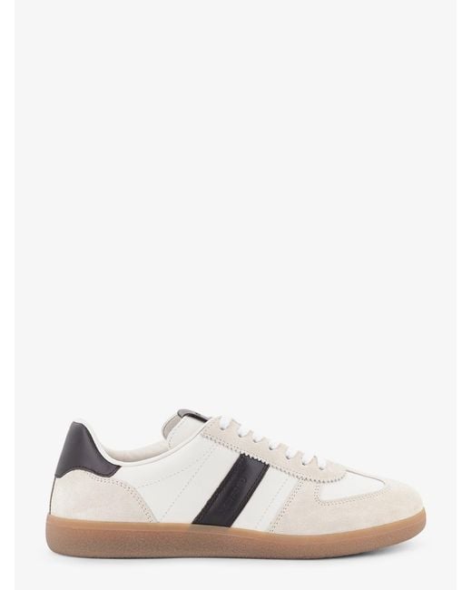 Tom Ford White Archer Suede And Leather Low-Top Sneakers for men