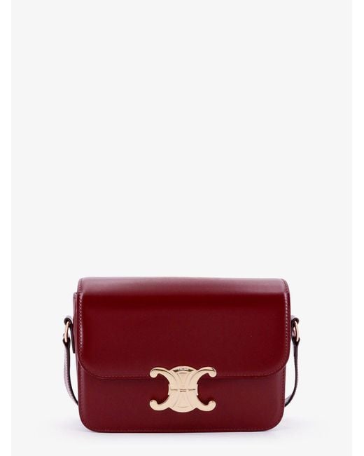 Céline Red Teen Triomphe Leather Shoulder Bag