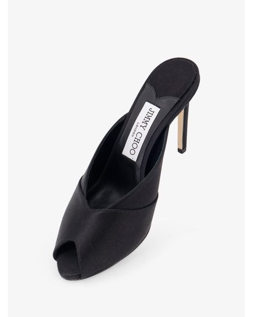 Jimmy Choo Black Brigitte Mule 100 Satin Sandals