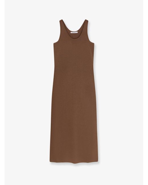 Max Mara Brown Aceri Virgin Wool Long Dress