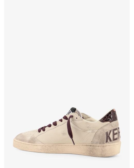 Golden Goose Deluxe Brand Natural Ballstar Leather Sneakers With Iconic Side Logo for men
