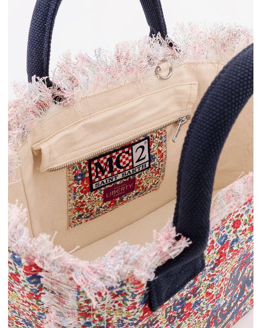 ショルダーバッグ・ポシェット MC2 SAINT BARTH Colette Liberty canvas crossbody bag Rosa Mc2 Saint Barth Colette Liberty Canvas Crossbody Bag in Pink