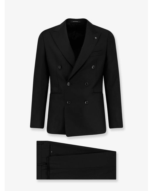 Tagliatore Black Virgin Wool Super 110's Suit for men