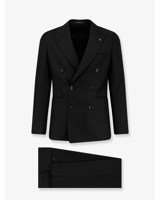 Tagliatore Black Virgin Wool Super 110's Suit for men