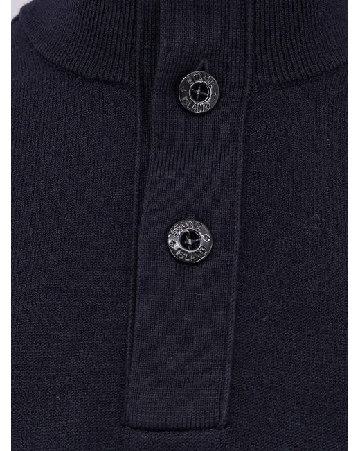 Stone Island Blue Certified Virgin Wool Blend Sweater for men