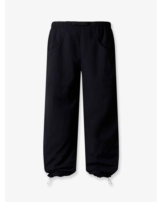 The North Face Blue Nylon Trousers With Front Logo Patch for men