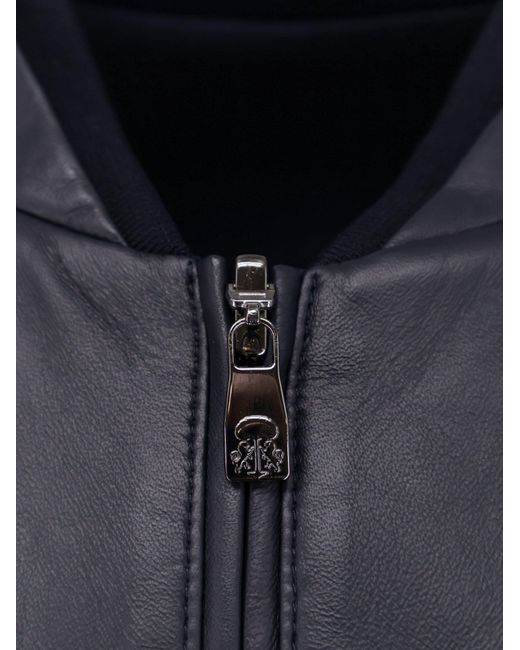 Corneliani Blue Reversible Leather Jacket for men