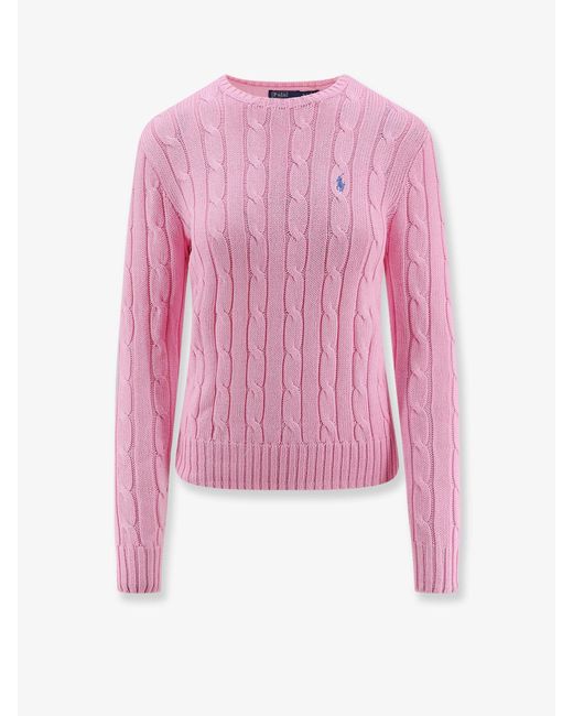 Polo Ralph Lauren Pink Cotton Cable Knit Sweater