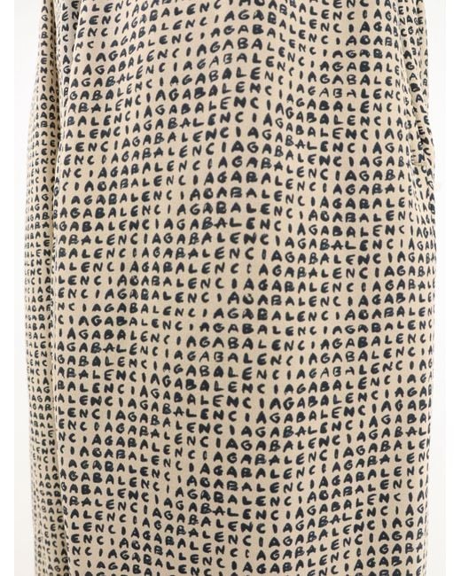Balenciaga Natural Monogram Silk Trousers