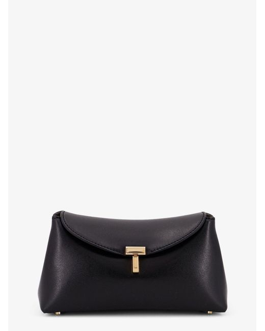 Totême  White Mini T-Lock Leather Clutch