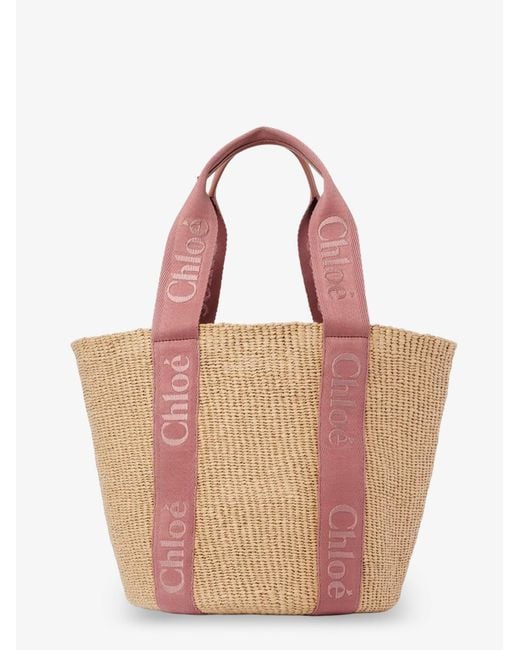 Chloé Natural Woody Raffia Shoulder Bag