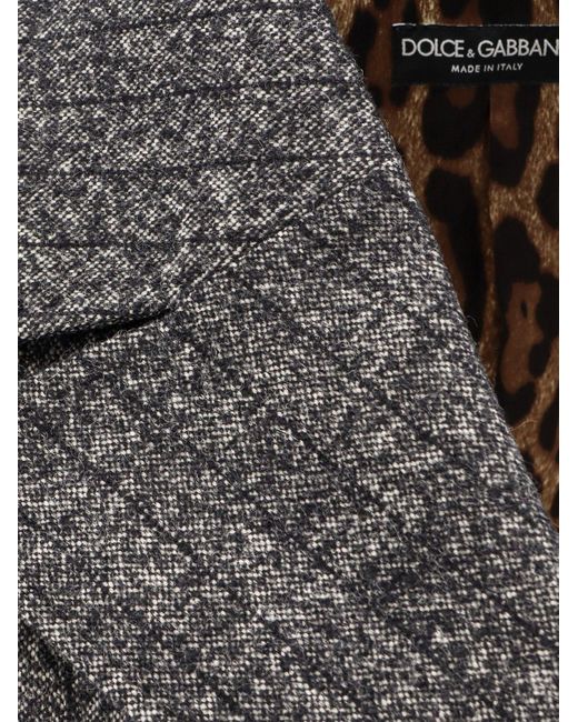 Dolce & Gabbana Black Wool Blend Striped Double-Breasted Blazer