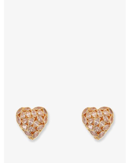 Self-Portrait White Self Portrait Brass Earrings
