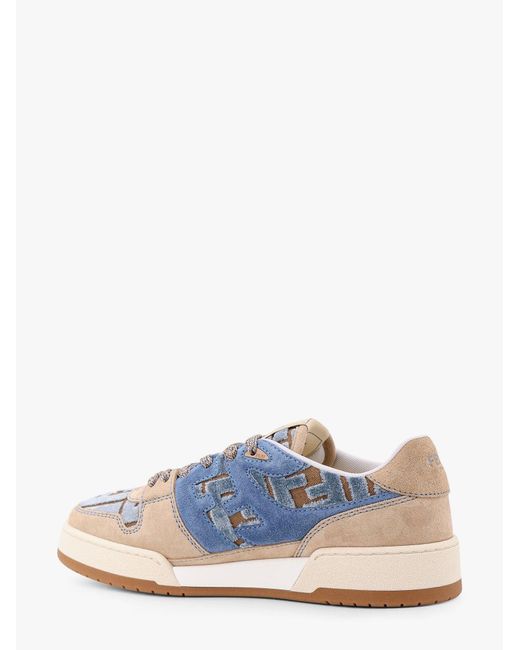 Suede Sneakers With Ff Inserts-Donna di Fendi in Blue