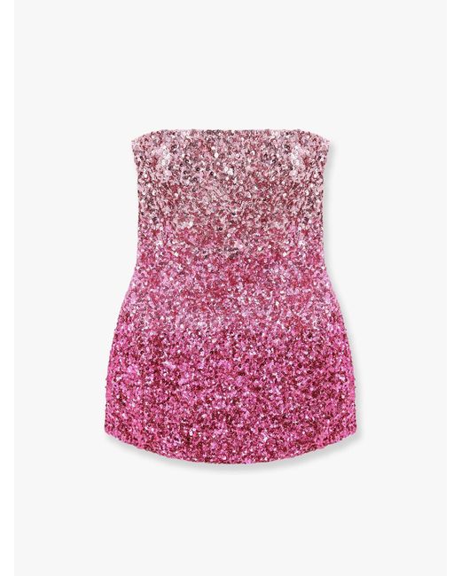 retroféte Pink All-Over Sequins Mini Dress