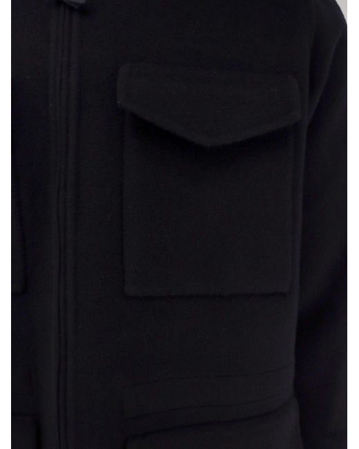 Aspesi Black Nelson Wool Coat for men