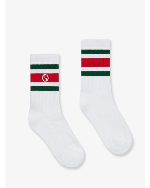 Gucci White Cotton Socks for men