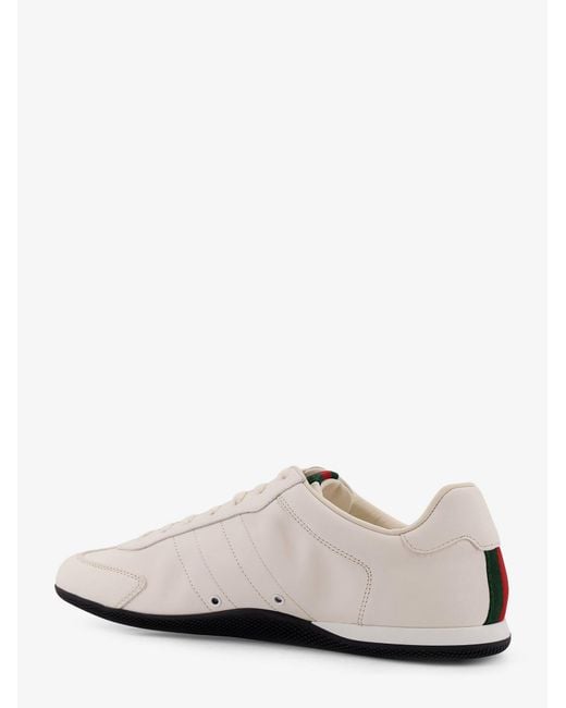Gucci White Shift Leather Sneakers for men