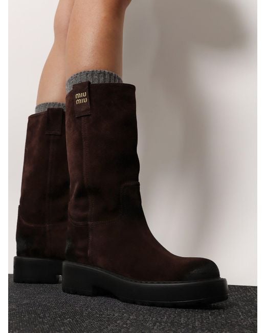 Miu Miu Brown Suede Boots
