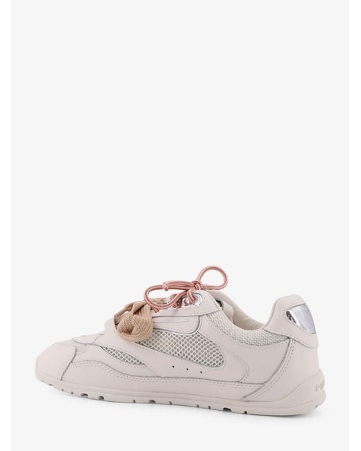Pinko Pink Yulia Mesh Sneakers With Leather Inserts