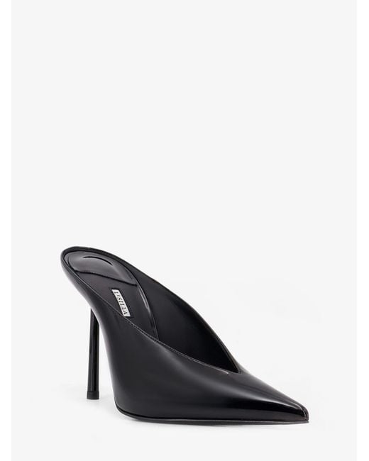 Le Silla Black Clivage 100 Patent Leather Sabot