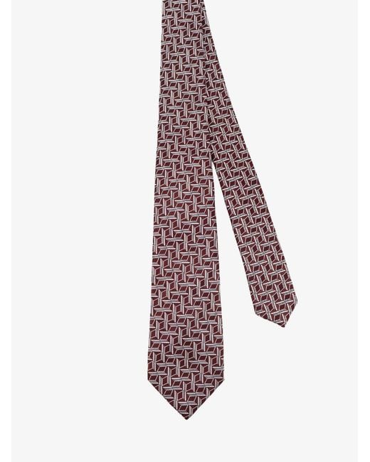 Kiton Red Silk Tie for men