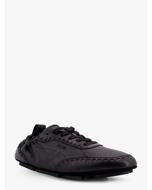 Fit Leather Sneakers-Uomo di Fendi in Black da Uomo