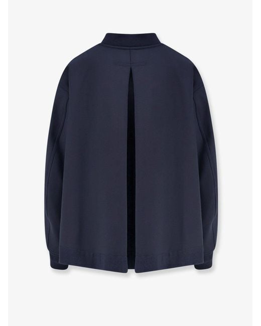 Semicouture Blue Virgin Wool Blend Bomber