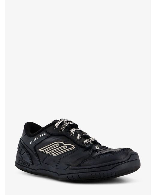 Balenciaga White Hamptons Worn-Out Low-Top Leather Sneakers for men