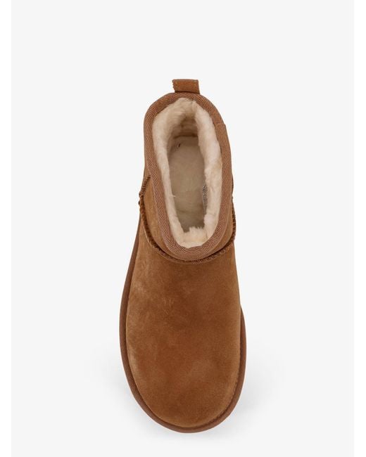 Ugg Brown Suede Shearling-Lined Platform Ankle Boots