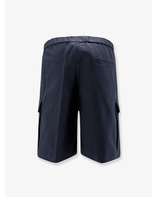 Hevò Blue Cotton Bermuda Shorts for men